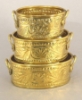 Picture of Planter Brass Embossed Handles 3 Nested sizes  Set/4 | 4"-4.5"-5"Long |  Item No. 01514