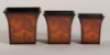 Picture of Rustic Brown Resin Planters 3 Sizes Nested in a Set  Set/2   | 6"-6.5"-7"H |   Item No. 44603
