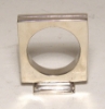 Picture of Nickel Plated on Brass Square Card Holder and Napkin Ring Set/4  | 1.75"Wx2"H |  Item No. 79629