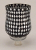 Picture of Peg Votive Candle Holder Mirror Mosaic Black  Set of 2  | 3.75"Dx5"H |  Item No. 21263