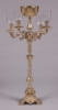 Picture of Brass Candelabra 4-Light + Bowl  Embossed Triangle Base | 14"Wx28"H |  Item No. K99562