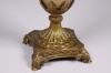 Picture of Gold Glass Trumpet Vase with Gold Print Top Border Metal Base | 8"Dx27"H |  Item No. 20754