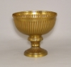 Picture of Antique Gold Compote Bowl Surface Lines & Bead Border Set/2 | 8"D x 7.75"H | Item No. 51456