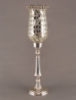 Picture of Silver Plated on Brass Candle Holder with Glass Shade Set/2 | 4.25"Dx16"H |  Item No. 79622