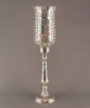 Picture of Silver Plated on Brass Candle Holder with Glass Shade Set/2 | 4.25"Dx16"H |  Item No. 79622