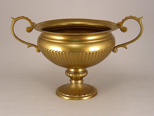 Picture of Antique Gold Pedestal Compote Bowl with Ornate Handles & Round Base | 10.00"D x 9.00"H | Item No. 51476