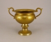 Picture of Compote Bowl  Vase Gold Aluminum Handles Fluted Pedestal Base Set/2  | 6"D x 5.5"H | Item No. 51478