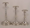 Picture of Nickel Plated Aluminum Candle Holder Round for Pillar or Taper Candle  Set/3  | 8"-10"-12"High |  Item No. 51112