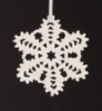Picture of White Stone Snowflake Ornament Hand Carved from 3mm Thick Set/4  | 3.5"Diameter |  Item No. WS005