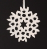 Picture of White Stone Snowflake Ornament Hand Carved from 3mm Thick Set/4  | 3.25"Diameter |  Item No. WS007