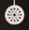 Picture of White Stone Snowflake Ornament Hand Carved from 3mm Thick Set/4  | 3"Diameter |  Item No. WS009