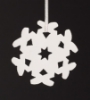 Picture of White Stone Snowflake Ornament Hand Carved from 3mm Thick Set/4  | 3"Diameter |  Item No. WS011