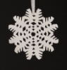 Picture of White Stone Snowflake Ornament Hand Carved from 3mm Thick Set/4  | 3.5"Diameter |  Item No. WS017