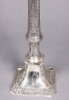 Picture of Silver Plated on Brass Candle Holder Square Base with Mosaic Glass Shade  | 8"Dx35"H |  Item No. K79501