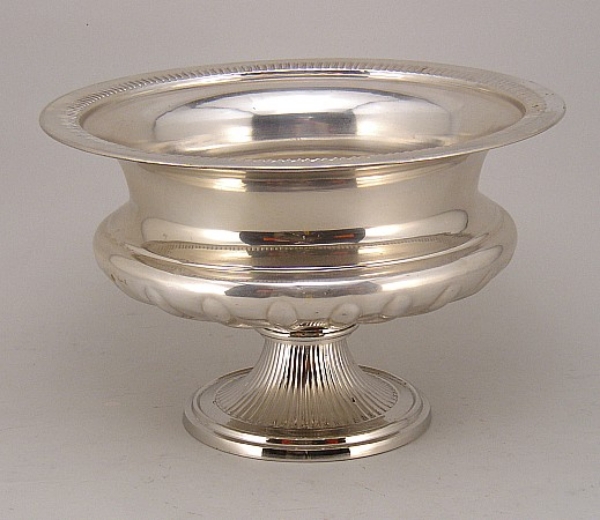 Picture of Nickel Plated  on Brass Bowl Round on Pedestal Base | 12"Dx8"H |  Item No. K79390