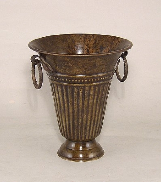 Picture of Dark Gold Tapered  Vase with Ring Handles | 6.5"Dx7.5"H |  Item No. K65215S