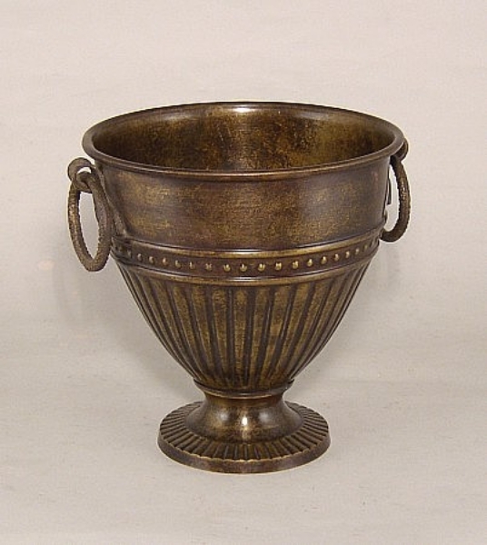 Picture of Dark Gold Cone  Vase with Ring Handles | 6"Dx6.25"H |  Item No. K65217S