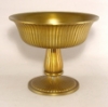 Picture of Antique Gold Pedestal Compote Bowl with Vertical Lines | 10"D x 7.5"H | Item No. 51401