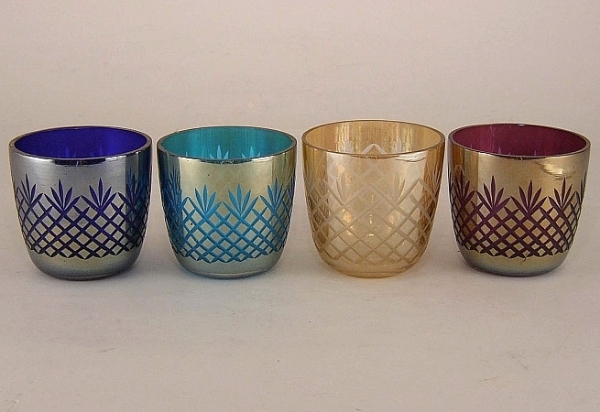 Picture of Color Cut Glass Votive set of 4 #K80006