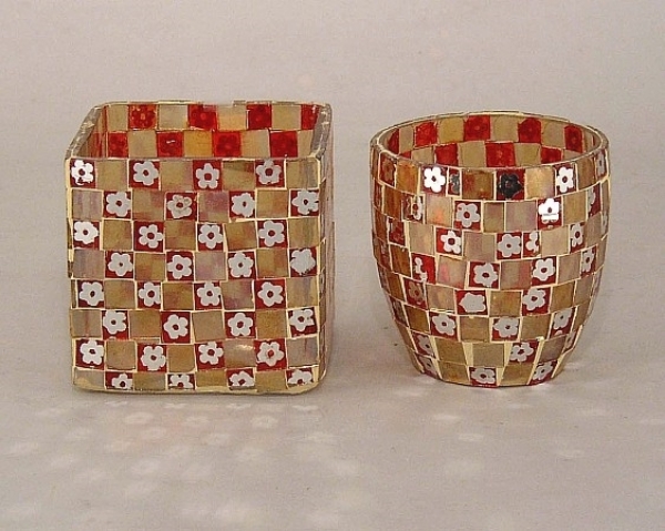 Picture of Mosaic Glass Votive set of 2 #K80010