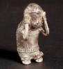 Picture of Silver Finish Monkey Ethnic Decorative Folk Art Ornament  Set/4  | 2.5"Wx3"H |  Item No. 00173