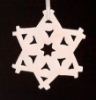 Picture of White Stone Snowflake Ornament Hand Carved from 3mm Thick Set/4  | 3"Diameter |  Item No. WS012