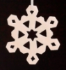 Picture of White Stone Snowflake Ornament Hand Carved from 3mm Thick Set/4  | 3.5"Diameter |  Item No. WS014