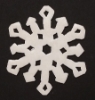 Picture of White Stone Snowflake Ornament Hand Carved from 3mm Thick Set/4  | 3.5"Diameter |  Item No. WS018