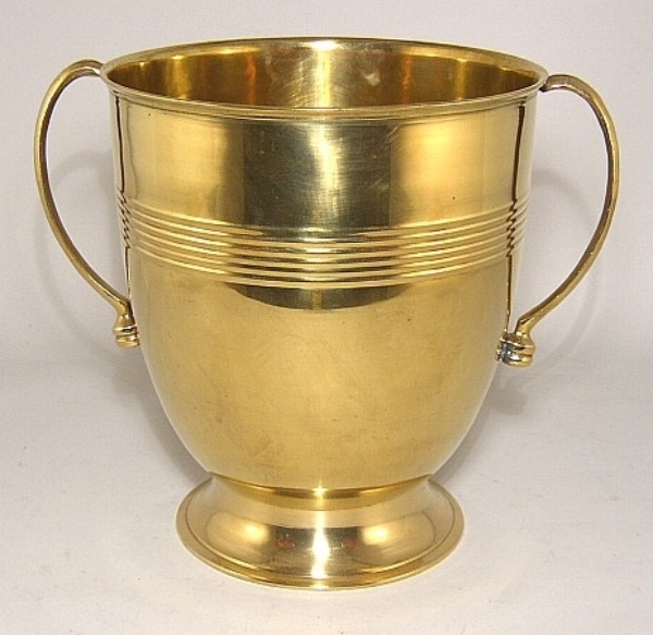 Picture of Brass Wine Cooler  with Handles  | 8"Dx9"H |  Item No. K99912  SOLD AS IS