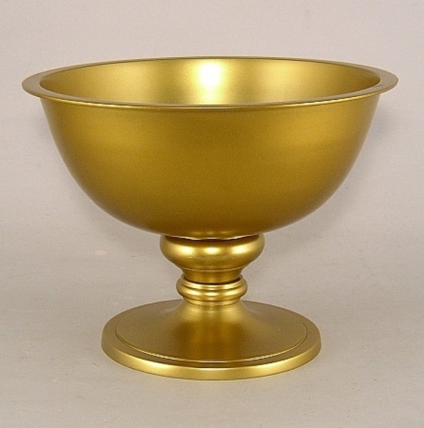Picture of Antique Gold Compote Bowl Smooth Surface & Lip |10"D x 7.5" | Item No. 51411