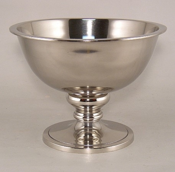 Picture of Compote Bowl Vase Nickel Plated cast Aluminum | 10"D x 7.5"H | Item No. 51311 FREE SHIPPING