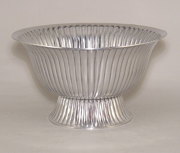 Picture of Compote Bowl Vase Polished Aluminum Revere Fluted | 10"D x 5.75"H | Item No. 51322