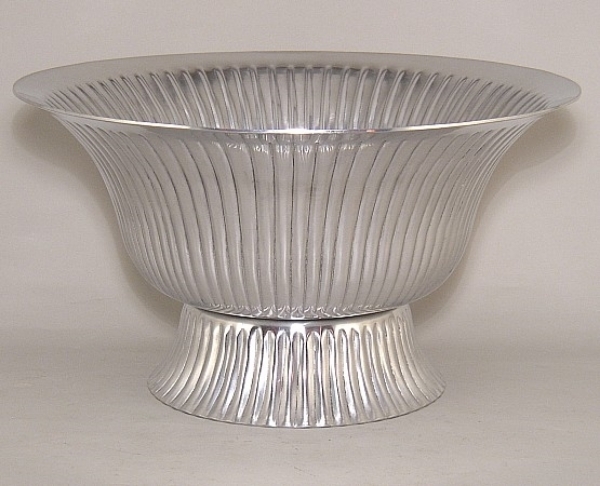 Picture of Compote Bowl Vase Polished Aluminum Revere Fluted  | 12"D x 7"H | Item No. 51321