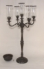 Picture of Bronze Finish on Brass Candelabra 5-Light + Bowl and Glass Shades | 18.5"Wx34"H |  Item No. 76593