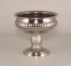 Picture of Compote Bowl Vase Nickel Plated Aluminum Pedestal Ribbed  Set/2 | 6"D x 5.5"H | Item No. 51383