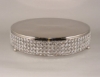 Picture of Nickel Finish Metal Cake Stand 4-Rows of Clear Crystal Bead Border | 16"Dx4"H |  Item No. 16162
