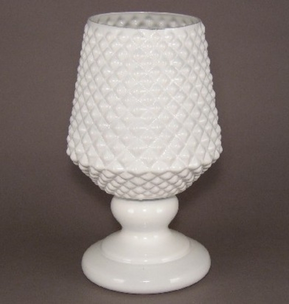 Picture of Vase Painted White Glass  | 8"Dx14"H |  Item No. K17022