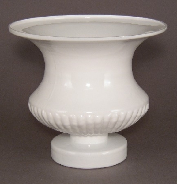 Picture of Vase Painted White Glass  | 8"Dx7"H |  Item No. K17024