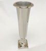 Picture of Imperfect Nickel Plated Aluminum Trumpet Vase  Square Base  | 7.75"Dx24"H |  Item No.22234X  SOLD AS IS
