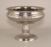 Picture of Compote Bowl Vase Nickel Plated Aluminum Pedestal Ribbed Set/2 | 8"D x 6"H | Item No. 51382X | SOLD AS IS