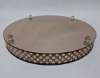 Picture of  Cake Stand Rose Gold Mirror with 4 Rows of Mirror Chips Border | 18"Dx 2.75"H |  Item No. 16203 FREE SHIPPING 