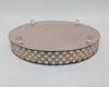 Picture of  Cake Stand Rose Gold Mirror with 4 Rows of Mirror Chips Border | 16"Dx 2.75"H |  Item No. 16202 FREE SHIPPING 