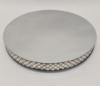 Picture of Cake Stand Silver Mirror with 4 Rows of Square Mirror Chips Border | 18"Dx 2.75"H |  Item No. 16206 FREE SHIPPING
