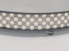 Picture of Silver Mirror Cake Stand with 4 Rows of Square Mirror Chips Border | 17.5"Dx 2.75"H |  Item No. 16206