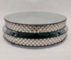 Picture of Silver Mirror Cake Stand with 4 Rows of Square Mirror Chips Border | 17.5"Dx 2.75"H |  Item No. 16206