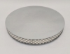 Picture of Cake Stand Silver Mirror with 4 Rows of Square Mirror Chips Border | 16"Dx 2.75"H |  Item No. 16205 FREE SHIPPING