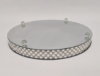 Picture of Cake Stand Silver Mirror with 4 Rows of Square Mirror Chips Border | 16"Dx 2.75"H |  Item No. 16205 FREE SHIPPING