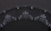 Picture of Crystal Cake Stand Round Laser Etched 24 Hanging Strands 4-Legs  | 16"Dx4.25"H | Item No. 20233