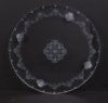 Picture of Cake Stand Laser Etched Round 24 Crystal Hanging Strands 4-Legs  | 16"Dx4.25"H | Item No. 20233 FREE SHIPPING