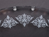 Picture of Cake Stand Laser Etched Round 32 Crystal Hanging Strands 4-Legs  | 18"Dx4.25"H |  Item No. 20234 FREE SHIPPING